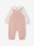 Coffret bébé T-shirt + salopette + bandeau + doudou rose poudré 6 - vertbaudet enfant 