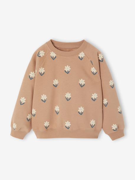 Ensemble sweat imprimé et legging flare fille bois de rose+marine 14 - vertbaudet enfant 