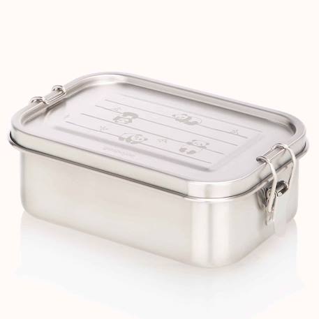 3 boîtes à gouter inox kiddy 500 ml pandas Gris 3 - vertbaudet enfant 