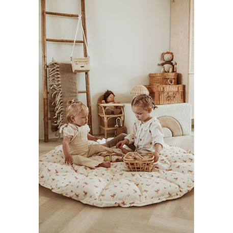 Tapis d'éveil & sac à jouets 3 en 1 bloom en coton Beige+Jaune moutarde+Marron foncé+Noir & Blanc+Rose+Vert 2 - vertbaudet enfant 