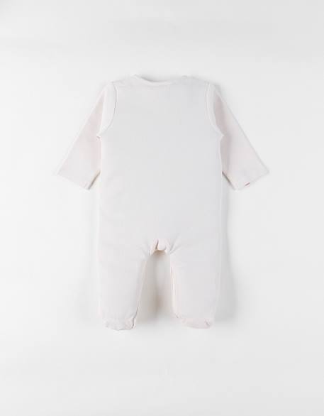 Pyjama bébé jersey gaufré Ecru 4 - vertbaudet enfant 