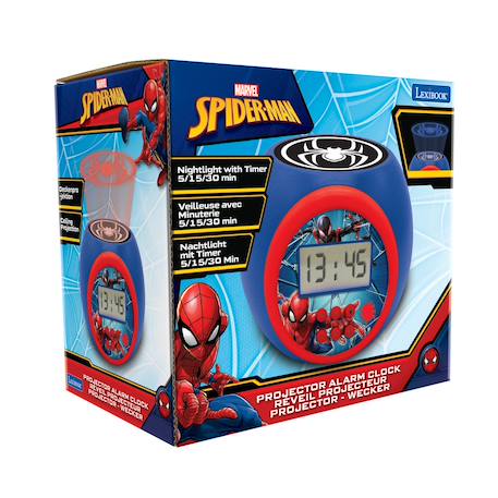 Réveil projecteur Spiderman Marvel, Fonction alarme , veilleuse avec minuterie, à piles MULTICOLORE 3 - vertbaudet enfant 