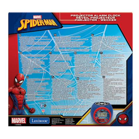 Réveil projecteur Spiderman Marvel, Fonction alarme , veilleuse avec minuterie, à piles MULTICOLORE 4 - vertbaudet enfant 
