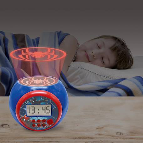 Réveil projecteur Spiderman Marvel, Fonction alarme , veilleuse avec minuterie, à piles MULTICOLORE 6 - vertbaudet enfant 
