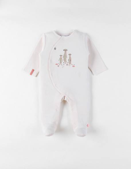 Pyjama bébé jersey gaufré Ecru 1 - vertbaudet enfant 