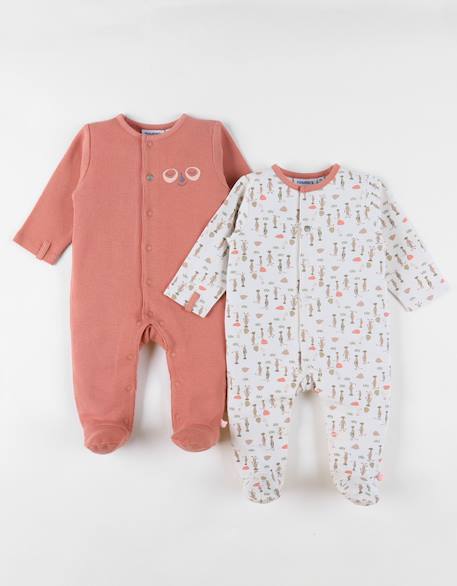 Lot de 2 pyjamas bébé jersey Ecru 1 - vertbaudet enfant 