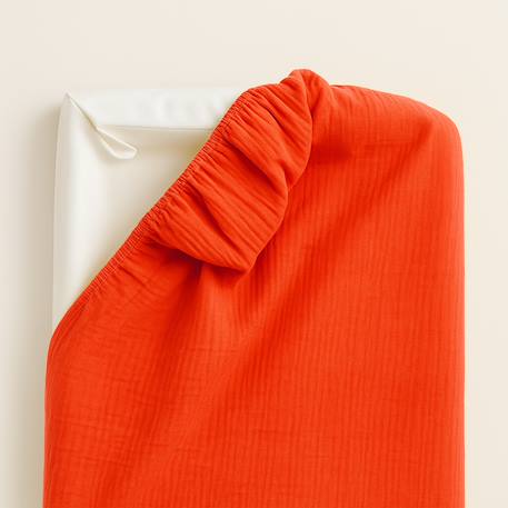 Housse de matelas à langer en coton bio Blanc+Fraise+Honey+Rose+Vert+Vichy 11 - vertbaudet enfant 