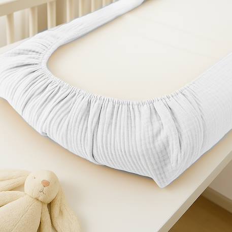 Housse de matelas à langer en coton bio Blanc+Fraise+Honey+Rose+Vert+Vichy 6 - vertbaudet enfant 