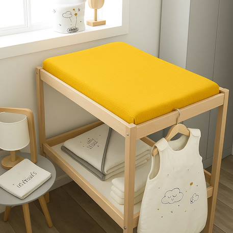 Housse de matelas à langer en coton bio Blanc+Fraise+Honey+Rose+Vert+Vichy 18 - vertbaudet enfant 