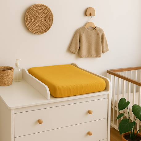 Housse de matelas à langer en coton bio Blanc+Fraise+Honey+Rose+Vert+Vichy 15 - vertbaudet enfant 