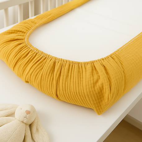 Housse de matelas à langer en coton bio Blanc+Fraise+Honey+Rose+Vert+Vichy 16 - vertbaudet enfant 