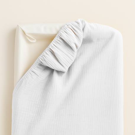 Housse de matelas à langer en coton bio Blanc+Fraise+Honey+Rose+Vert+Vichy 5 - vertbaudet enfant 