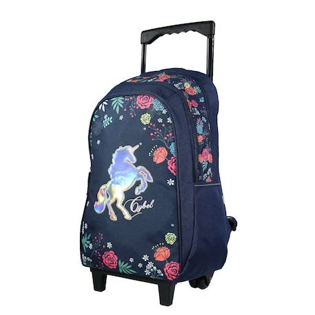 Sac à dos à roulettes cybel cheval licorne Bleu 2 - vertbaudet enfant 