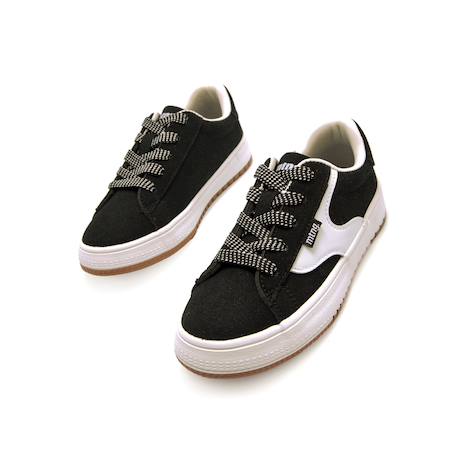 Sneakers garçon synthétique lacets Noir 2 - vertbaudet enfant 