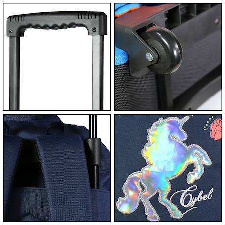 Sac à dos à roulettes cybel cheval licorne Bleu 6 - vertbaudet enfant 