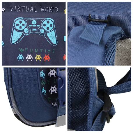 Cartable scolaire primaire  phileas - jeux vidéos Bleu 5 - vertbaudet enfant 