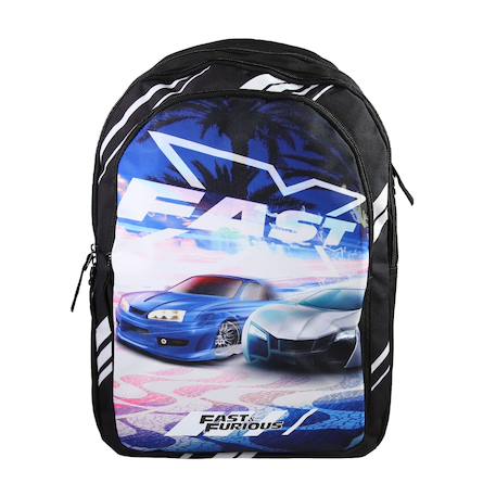 Sac à dos scolaire primaire fast and furious Noir 1 - vertbaudet enfant 