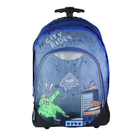 Sac à dos scolaire à roulettes monster Bleu 1 - vertbaudet enfant 