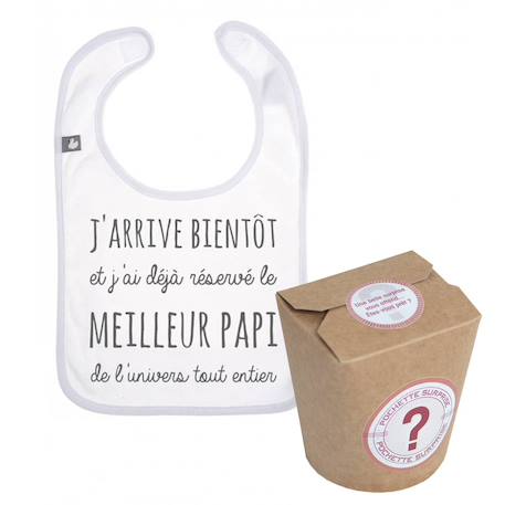 Pochette surprise annonce de grossesse -  le meilleur papi de l'univers tout entier Blanc 1 - vertbaudet enfant 