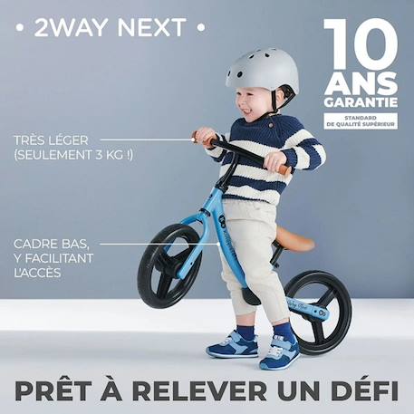 Draisienne Kinderkraft 2WAY NEXT avec Selle et Guidon Réglables, Roues EVA Sans Gonflage, Cadre Léger 3 kg et EN 71-1 Bleu+Menthe+Noir+Rose+Vert 3 - vertbaudet enfant 