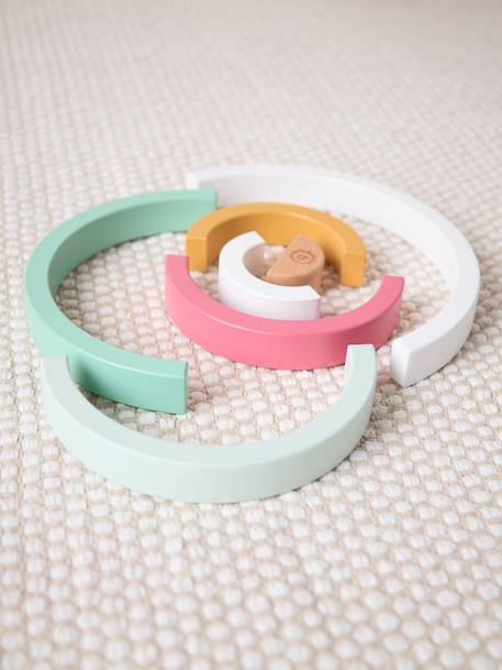Arc-en-ciel en bois à empiler Berry+Bleu+Faon ella+Lapin fine+Rose 5 - vertbaudet enfant 