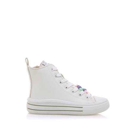 Sneakers filles synthétique lacets Blanc 1 - vertbaudet enfant 