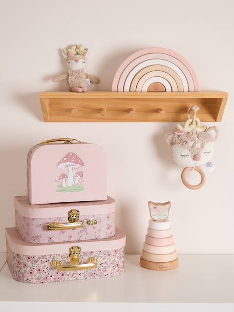 Arc-en-ciel en bois à empiler Berry+Bleu+Faon ella+Lapin fine+Rose 18 - vertbaudet enfant 