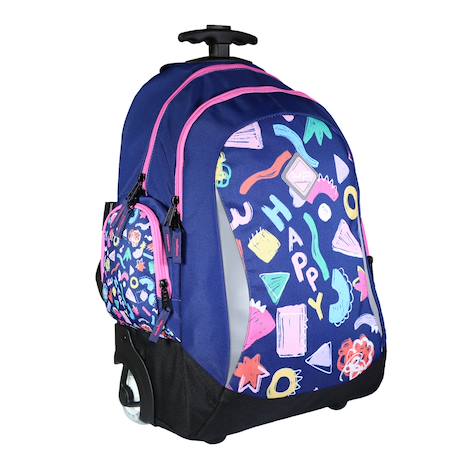 Sac à dos scolaire à roulettes doodle Multicolore 2 - vertbaudet enfant 