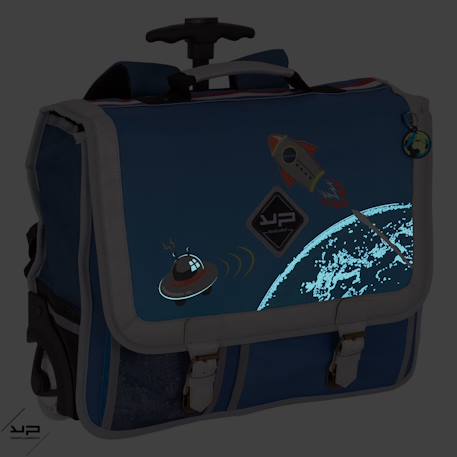 Cartable scolaire à roulettes 41 cm objectif lune Bleu 4 - vertbaudet enfant 