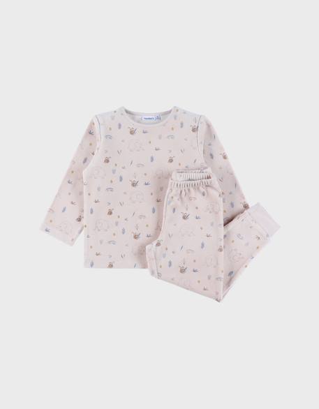 Pyjama 2 pièces en velours avec motif éléphant Rose 1 - vertbaudet enfant 