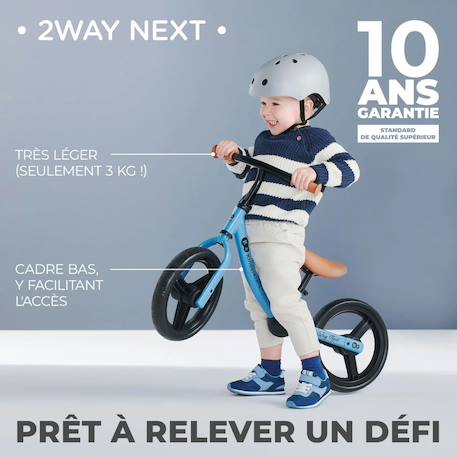 Draisienne enfant sans pédale dès 3 ans – guidon et selle réglables – modèle 2way next Bleu+Menthe+Noir+Rose+Vert 21 - vertbaudet enfant 