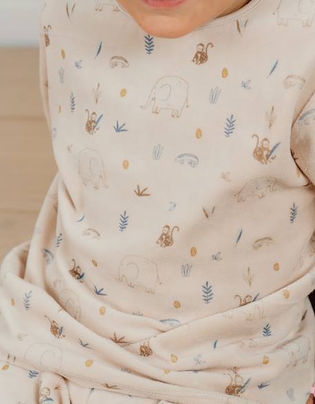 Pyjama 2 pièces en velours avec motif éléphant Rose 3 - vertbaudet enfant 