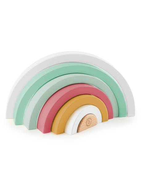 Arc-en-ciel en bois à empiler Berry+Bleu+Faon ella+Lapin fine+Rose 1 - vertbaudet enfant 
