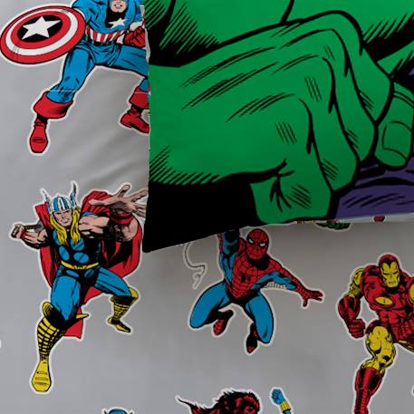 Parure de lit 100% coton, marvel home comics super-héros Gris 2 - vertbaudet enfant 
