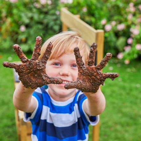 Cuisine d'extérieur pour enfant junior chef bois fsc® Marron - bleu - noir 5 - vertbaudet enfant 