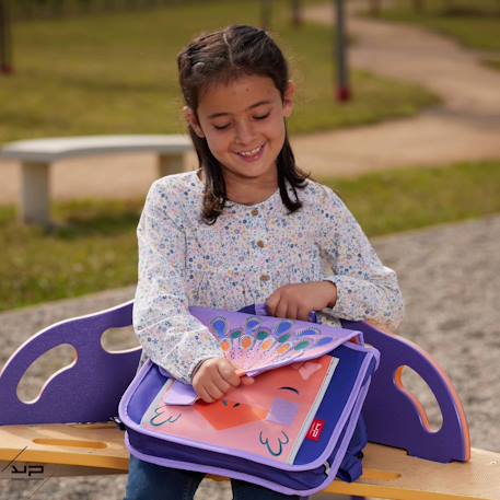 Cartable maternelle 32 cm recyclé paon Violet 2 - vertbaudet enfant 