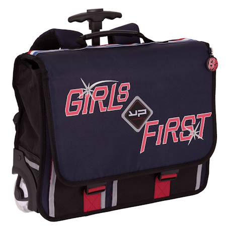 Cartable scolaire 41 cm à roulettes recyclé girl first Bleu 1 - vertbaudet enfant 