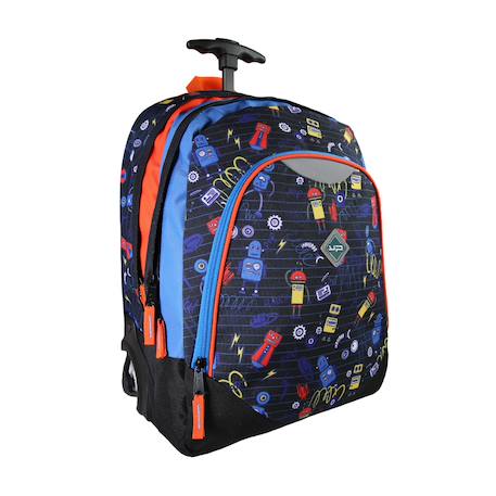 Sac à dos à roulettes primaire robot Noir 2 - vertbaudet enfant 
