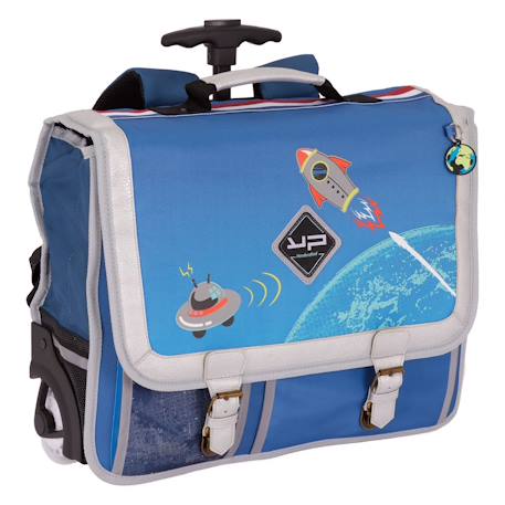 Cartable scolaire à roulettes 41 cm objectif lune Bleu 1 - vertbaudet enfant 