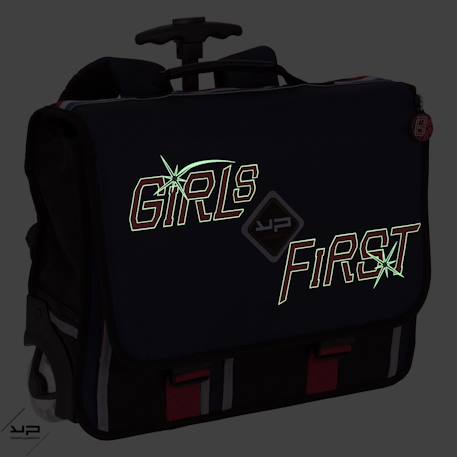 Cartable scolaire 41 cm à roulettes recyclé girl first Bleu 4 - vertbaudet enfant 