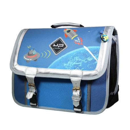 Cartable scolaire 38cm recyclé objectif lune Bleu 2 - vertbaudet enfant 