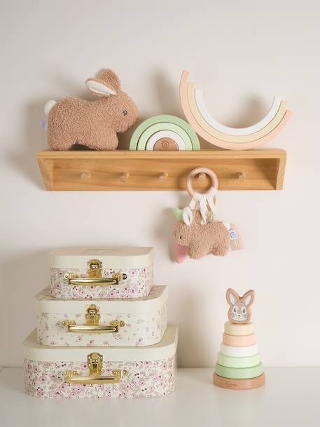 Arc-en-ciel en bois à empiler Berry+Bleu+Faon ella+Lapin fine+Rose 24 - vertbaudet enfant 