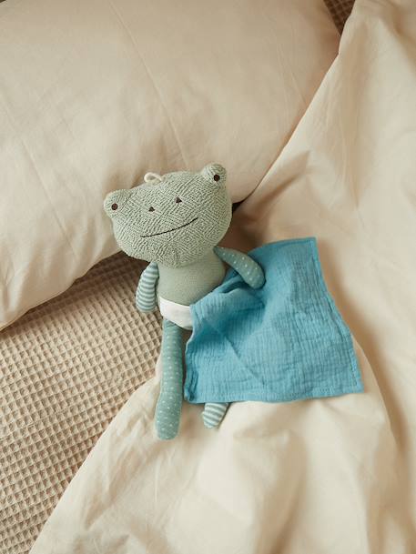 Peluche souris avec doudou, crocheté - 33 cm Grenouille+Lion 2 - vertbaudet enfant 