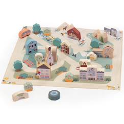 Jouet-Puzzle à jouer village des alpes