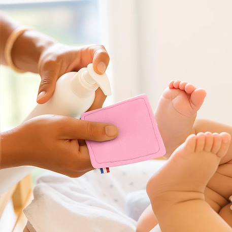 Lingettes lavables en coton bio Rose+Vert 5 - vertbaudet enfant 