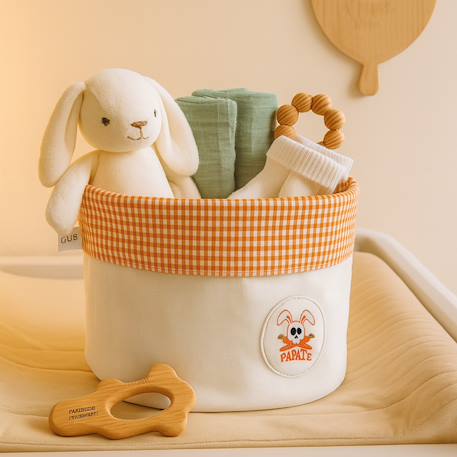 Panier en coton bio Blanc 2 - vertbaudet enfant 