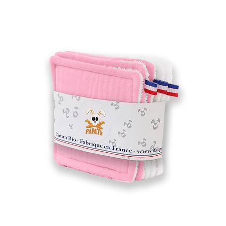 Lingettes lavables en coton bio Rose+Vert 1 - vertbaudet enfant 