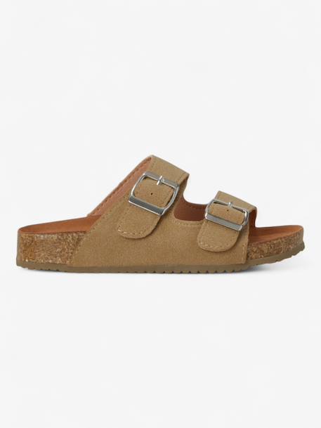 Sandales sunny enfant en cuir vegan Beige+Brun+Violet 1 - vertbaudet enfant 