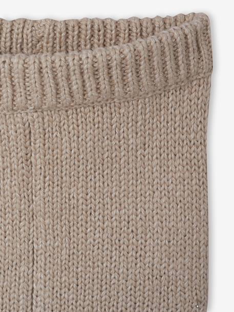 Ensemble 3 pièces naissance en tricot pull + pantalon + chaussettes beige chiné 9 - vertbaudet enfant 