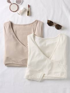Vêtements de grossesse-T-shirt, débardeur-Lot de 2 tee-shirts grossesse et allaitement Fiona